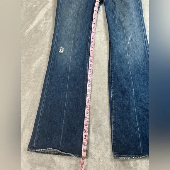 Paige Hollywood hills low rise distressed flare denim - Picture 5 of 12